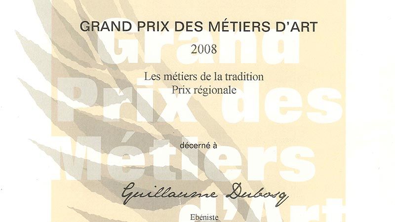 Grand prix des métiers d'art 2008 pour le violon du Le Travail du Bois d'Olivier - Guillaume Dubosq