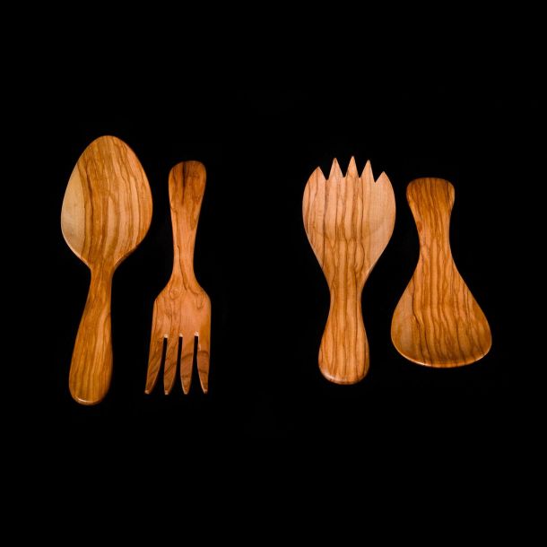 Couverts à salade - Le travail Artisanal du Bois d'Olivier